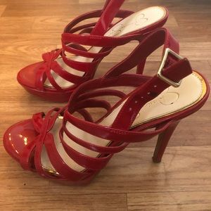 Jessica Simpson open toe stiletto